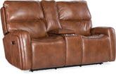 Hooker Furniture Living Room Crosby Zero Gravity Power Console Loveseat with Power Headrest and Lumbar